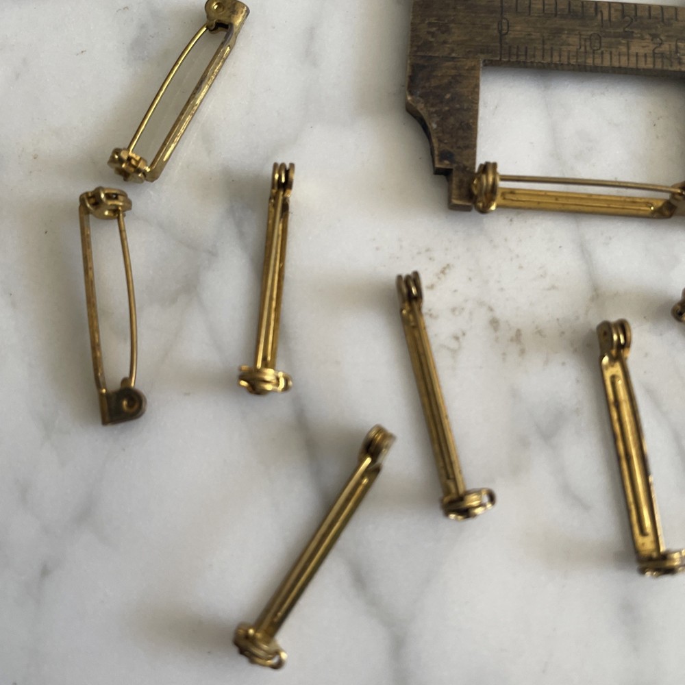 36 Vintage Brass Pin Assemblies 26mm