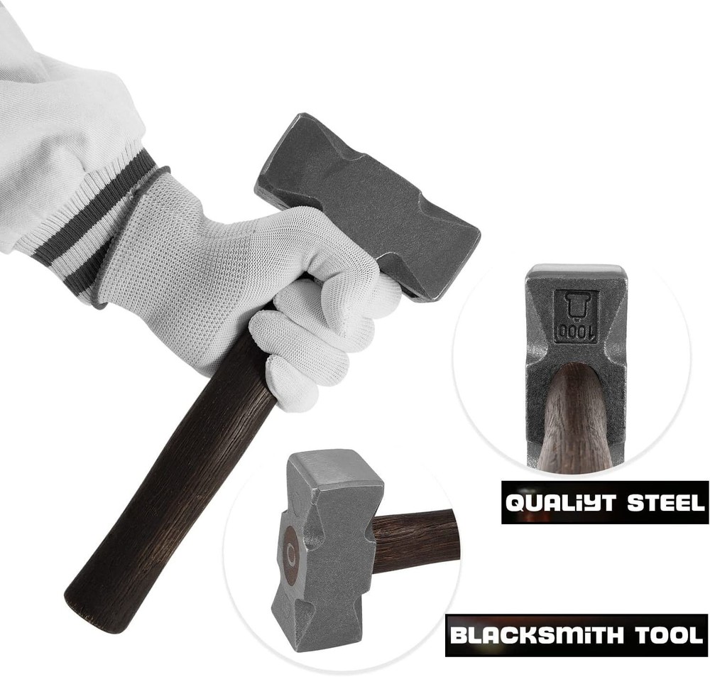 Blacksmith 2.2LB Square Forge Hammer Forging Tool for Blacksmith Anvil Knife
