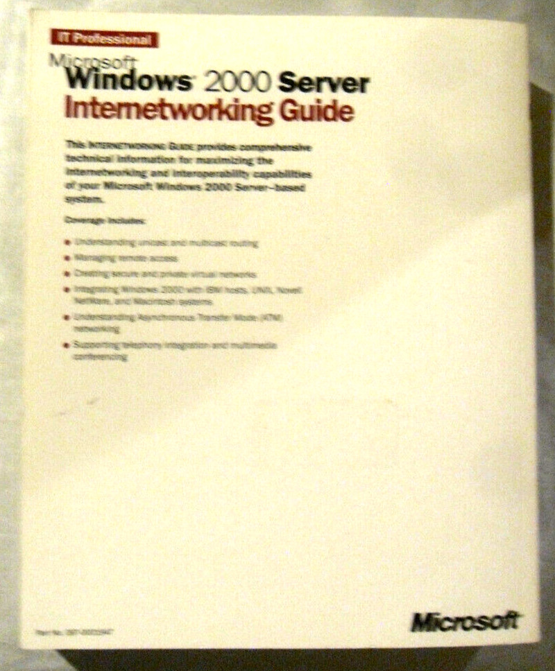 MICROSOFT WINDOWS 2000 SERVER INTERNETWORKING GUIDE