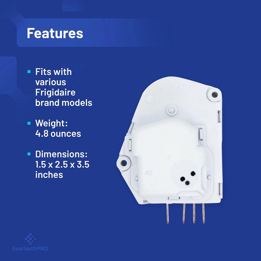 EvertechPRO 215846604 Defrost Timer for Frigi-daire Refrigerator 120V