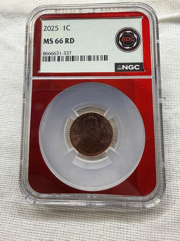 2025  1c Lincoln Shield Cent Coin MS 66 RD Red Core