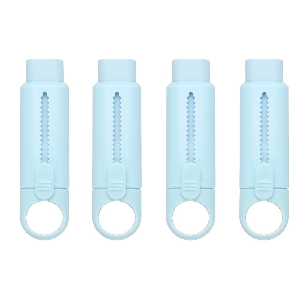 4 Pack Erasers, Pencil Erasers Large Eraser Push Pull Cute Soft, Blue TPE