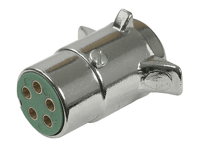 Pollak 11-501 Chrome Plated 5-Way Trailer Connector Plug - Trailer End