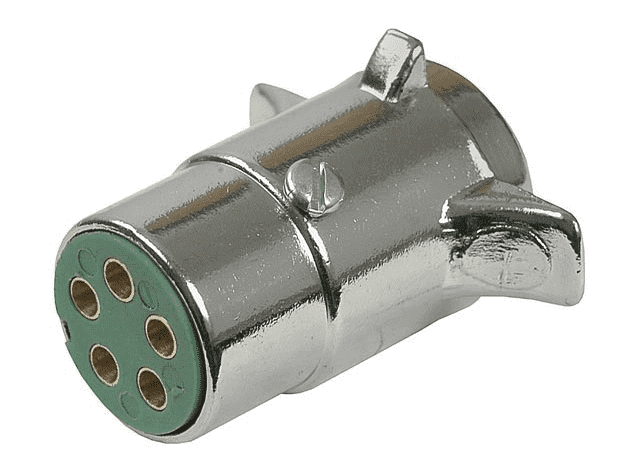 Pollak 11-501 Chrome Plated 5-Way Trailer Connector Plug - Trailer End