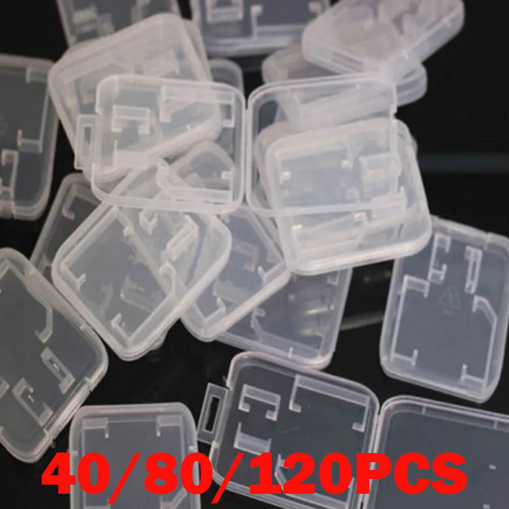 40/80/120Pcs Case Holder for Micro SD SDHC Memory Card Box Storage Hard Plastic