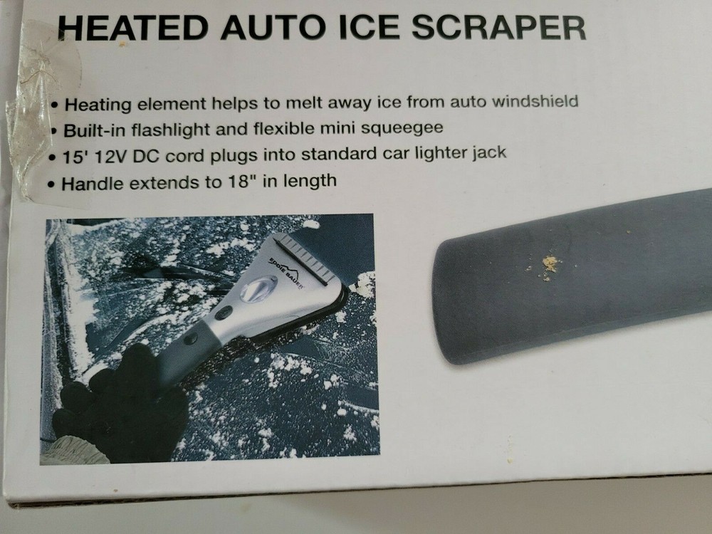 Eddie Bauer Heated Auto Ice Scraper Built In Flashlight 15' Cord Handle Extends