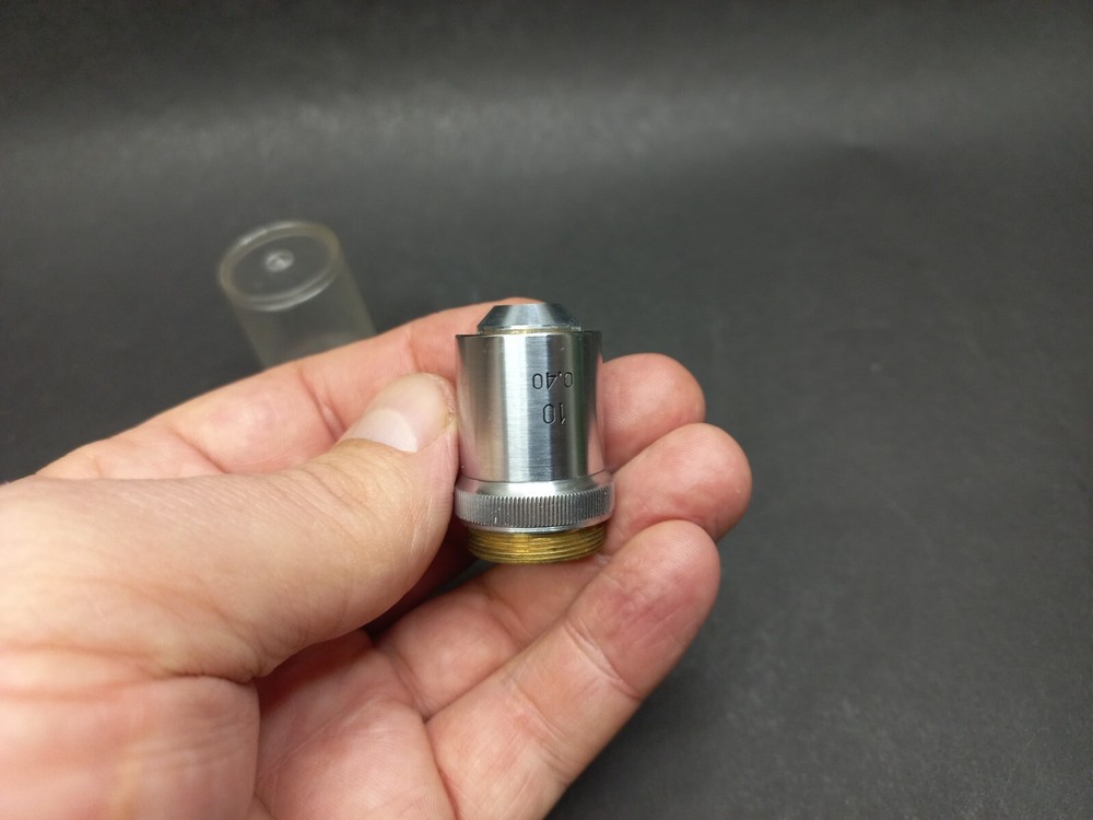 Soviet Vintage Microscope Lens LOMO 10/0,40, USSR Microscope Accessories