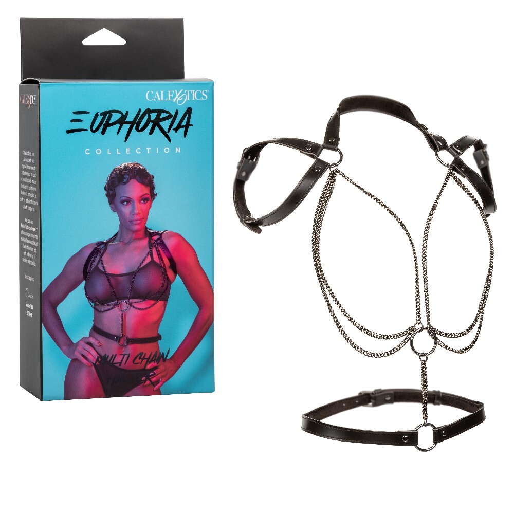 Cal Exotics Euphoria Collection Multi Chain Halter Harness - Black