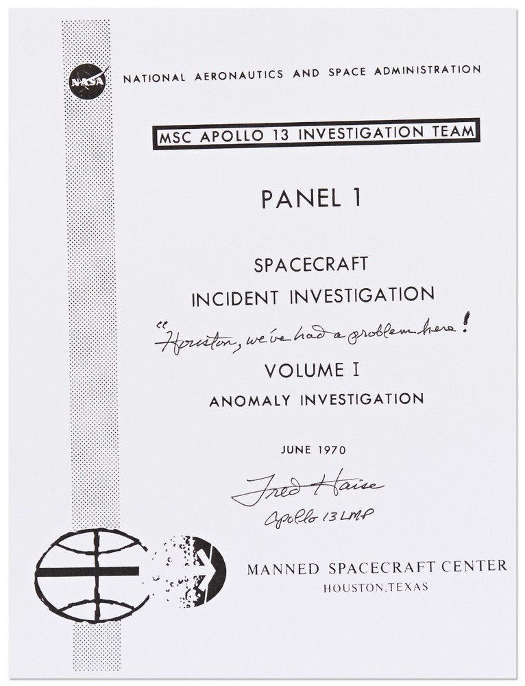 Fred Haise Signed Apollo 13 Anomaly Final Report, Analyzing the Accident