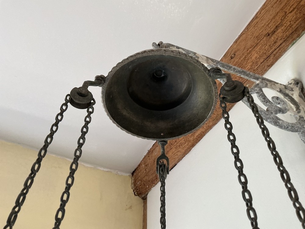Vintage Rise and Fall ceiling vestibule lamp
