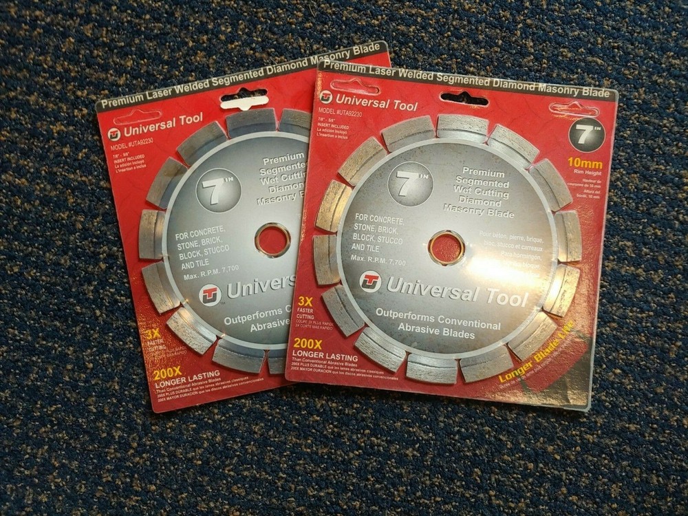 One New Universal Tool 7" Premium Laser Welded Segmented Diamond Masonry Blade