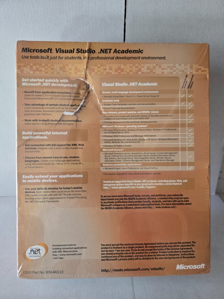 Microsoft Visual Studio .net Academic Version 2003