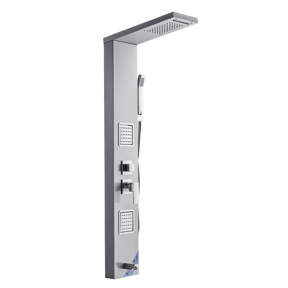 VEVOR Shower Panel Tower System Stainless Steel Column Rainfall Head Massage