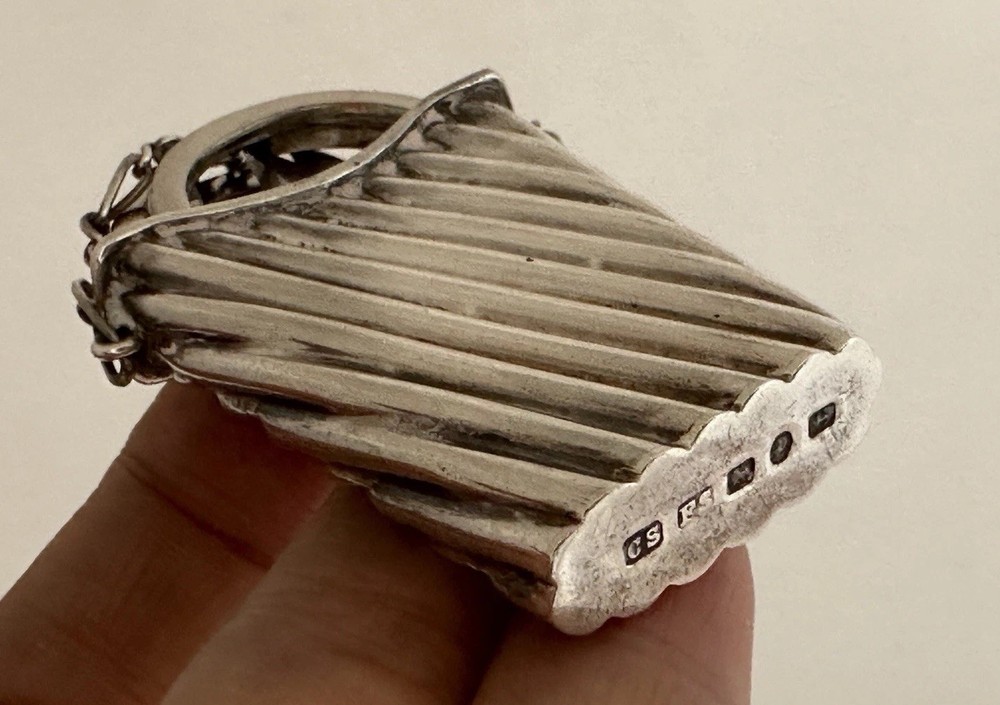 Victorian Solid Silver Chatelaine Folding Scissors Case And Scissors c.1889