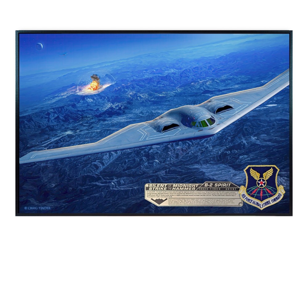 B-2 Spirit Bomber - Midnight Hammer - 30"x20" Canvas | INCLUDES: B-2 Patch