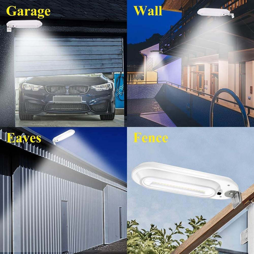 Solar Gutter Lights Outdoor Security Light, Waterproof Wall Sconces Lights Su...