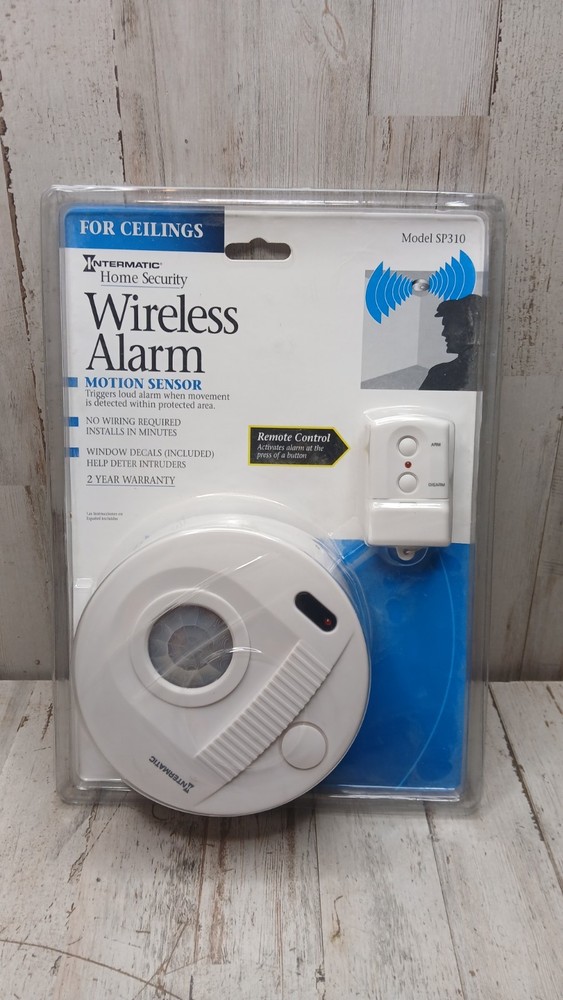 Intermatic Wireless Alarm SP310 Motion Sensor White Stop Crime For Ceilings