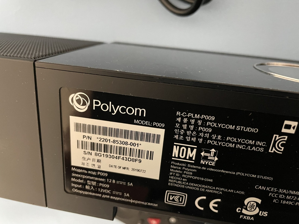 Polycom Poly Studio P009 USB 4K Pro Video HD Conferencing Teams Soundbar System