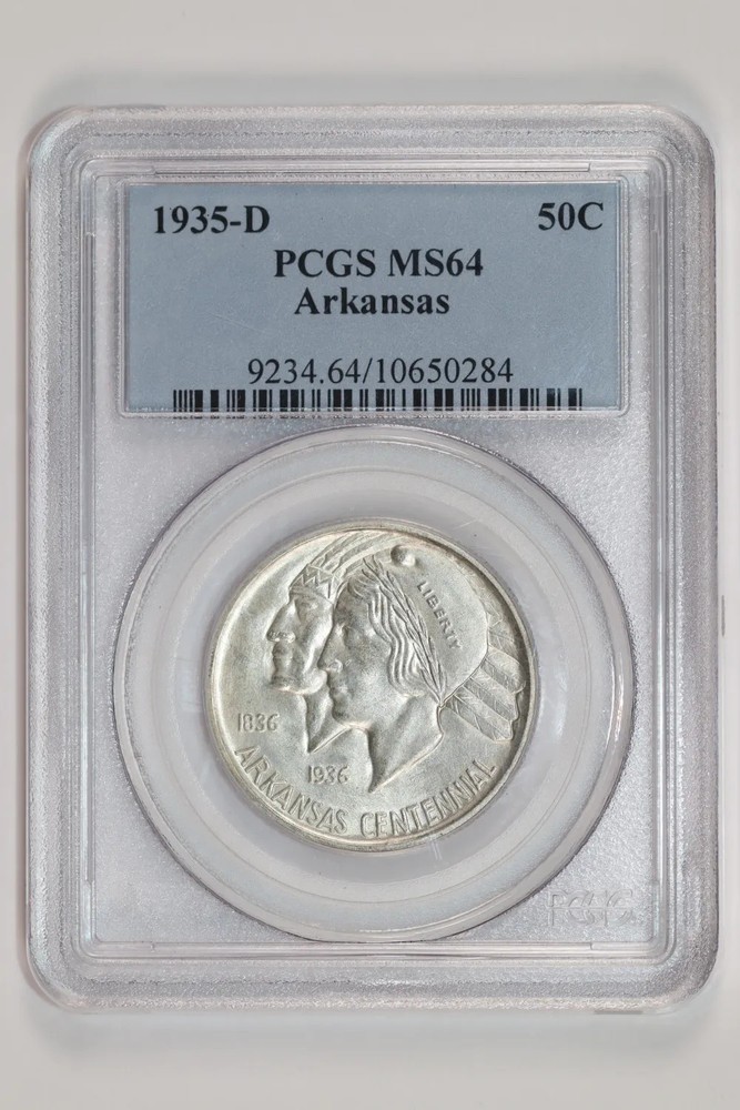1935-D ARKANSAS COMMEMORATIVE HALF DOLLAR PCGS MS64