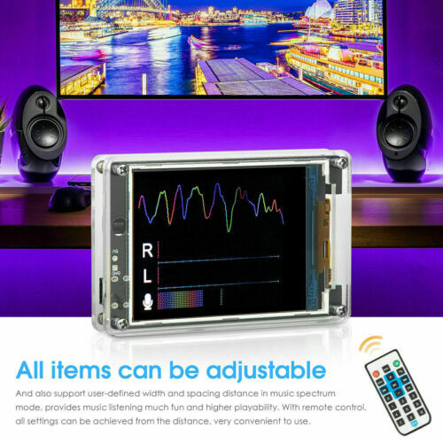 MIC LINE Visualizer Sound Level Meter Clock Stereo Audio Display Music Spectrum