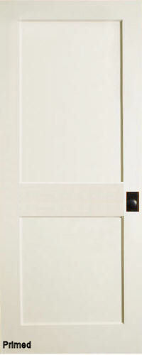 2 Flat Panel Primed Mission Shaker Stile & Rail Solid Core Door Slabs 7ft Height