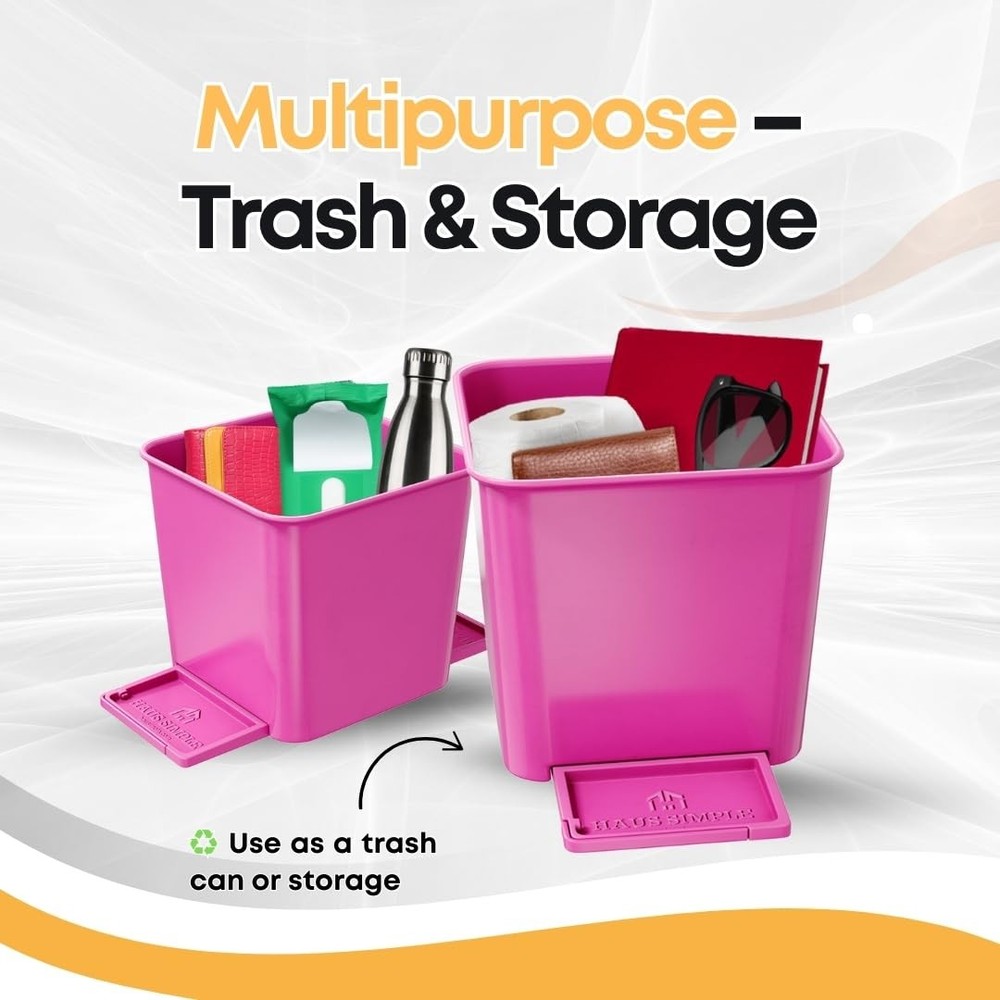 Car Trash Can for Vehicles Leakproof Compact Garbage Bin w/ Stability Flap, A...