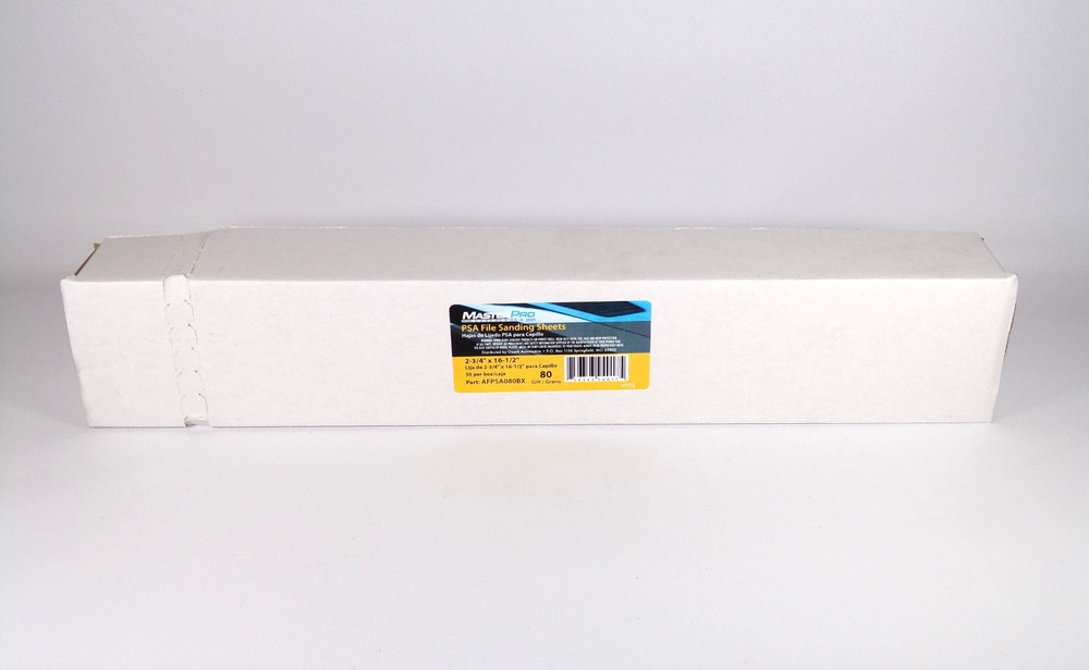 MasterPro 2-3/4" x 16-1/2" PSA File Sanding Sheets AFPSA080BX (50/Box)