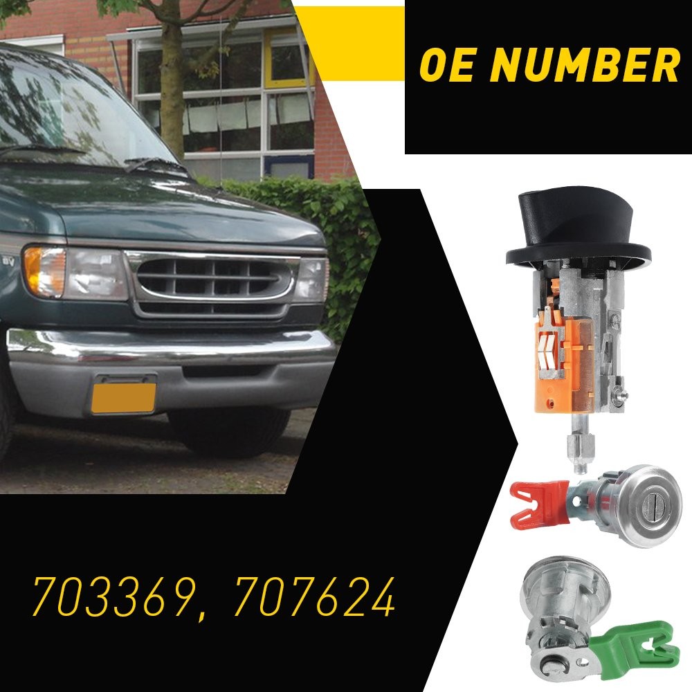 For Ford Econoline Van E150 E250 E350 Ignition & Door Lock Cylinder KEYED ALIKE