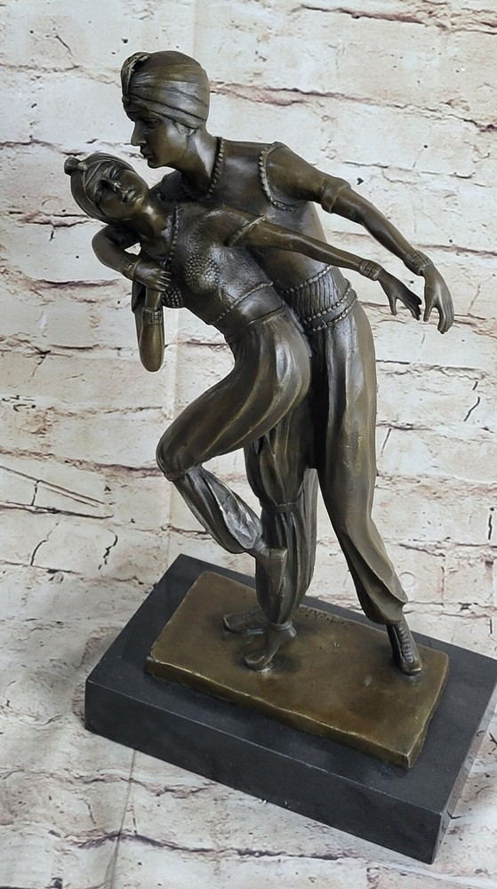 Dimitri Chiparus Bronze Sculpture "Arabian Dancers" Lost wax Method Artwork