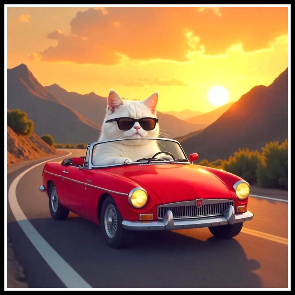 30 Custom White Cat Cruising Personalized Address Labels
