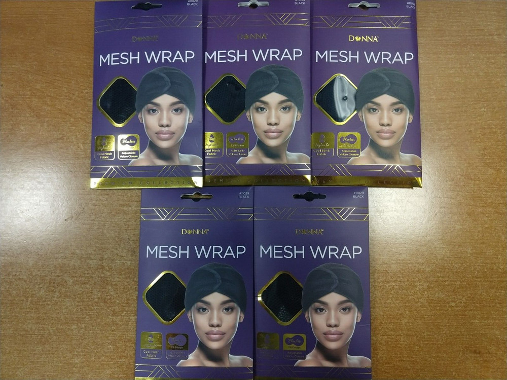 5 Pack: Donna Premium Collection Mesh Wrap - Black  #11029 W2D