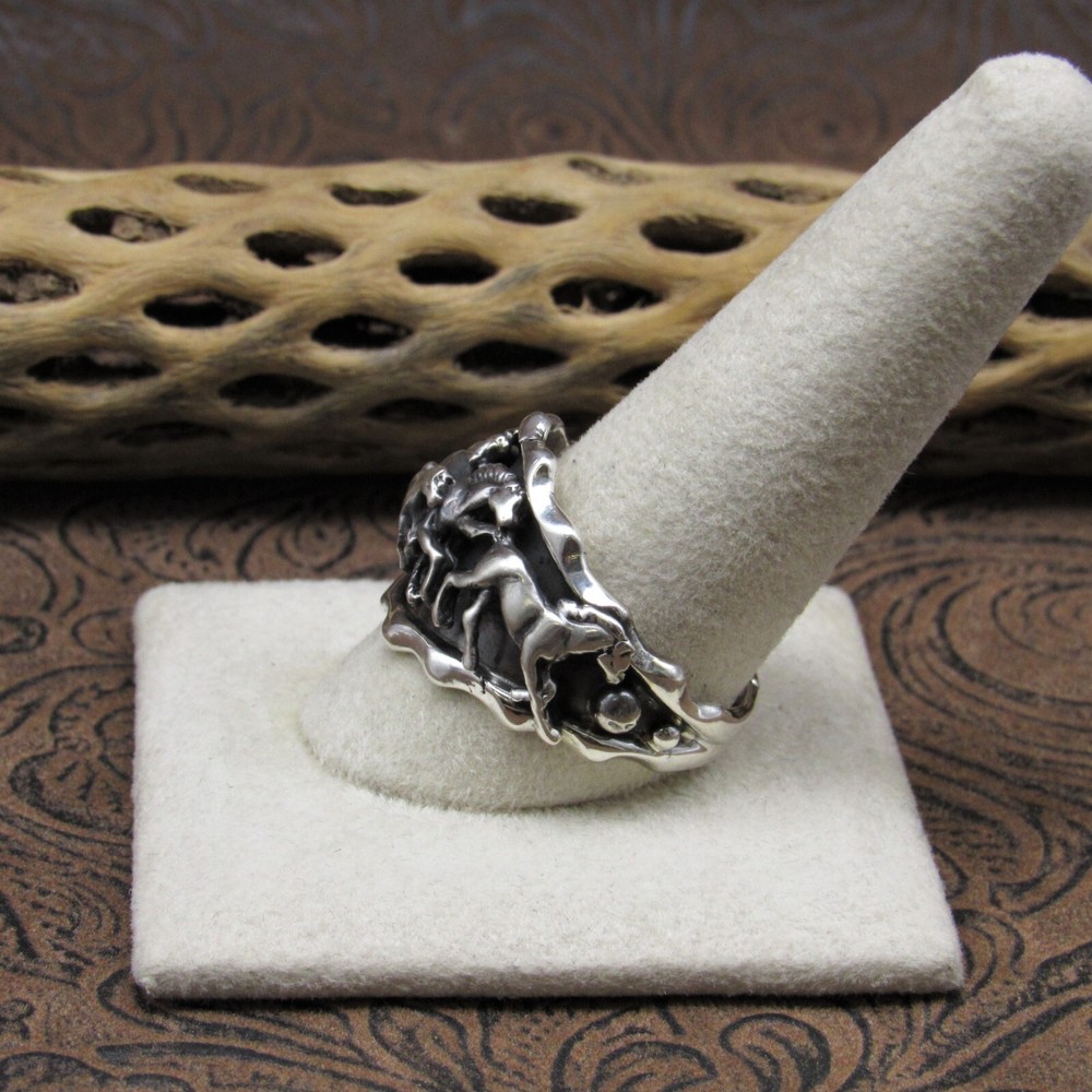 Sterling Silver Horse Ring Size 12+