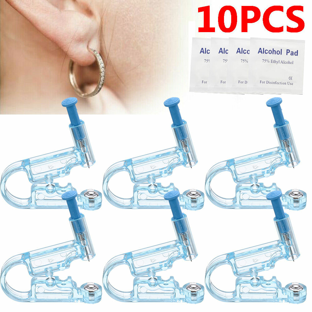 10Pcs Disposable Ear Studs Piercing Gun Ear Stud Unit Piercer Tool Kit