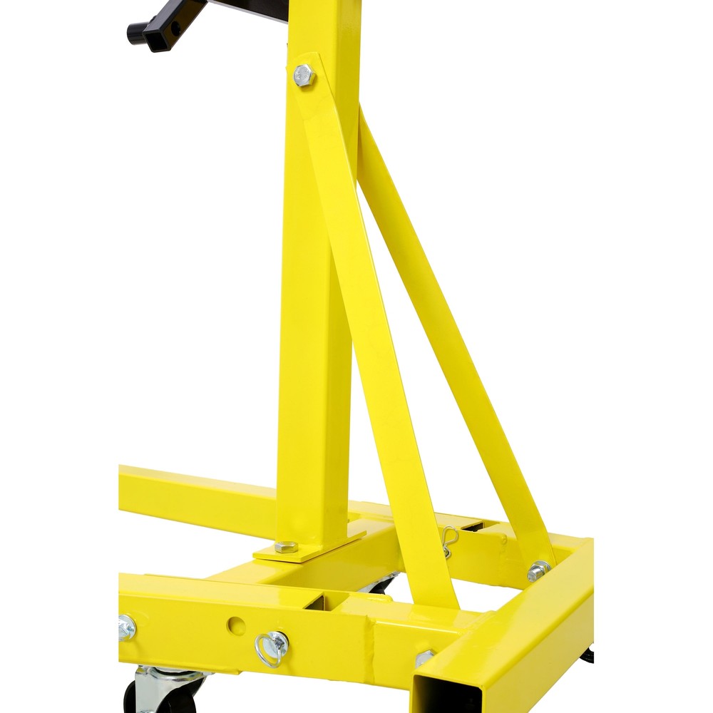 Folding Engine Stand 2000LB Capacity Motor Hoist 360° Adjust Mounting Head Dolly