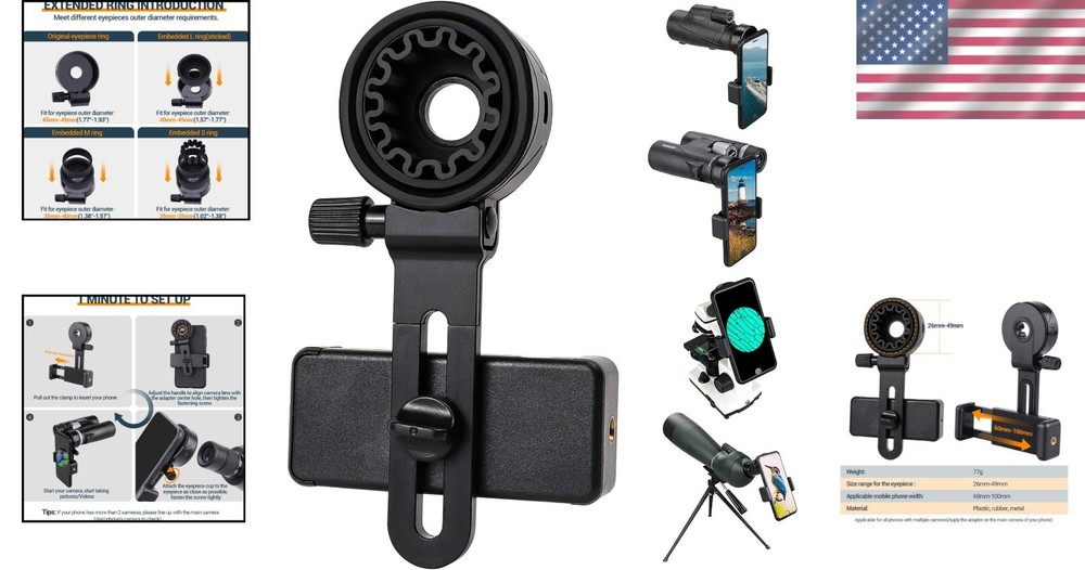 Compact Smartphone Holder for Telescopes: Secure & Easy Eyepiece Alignment