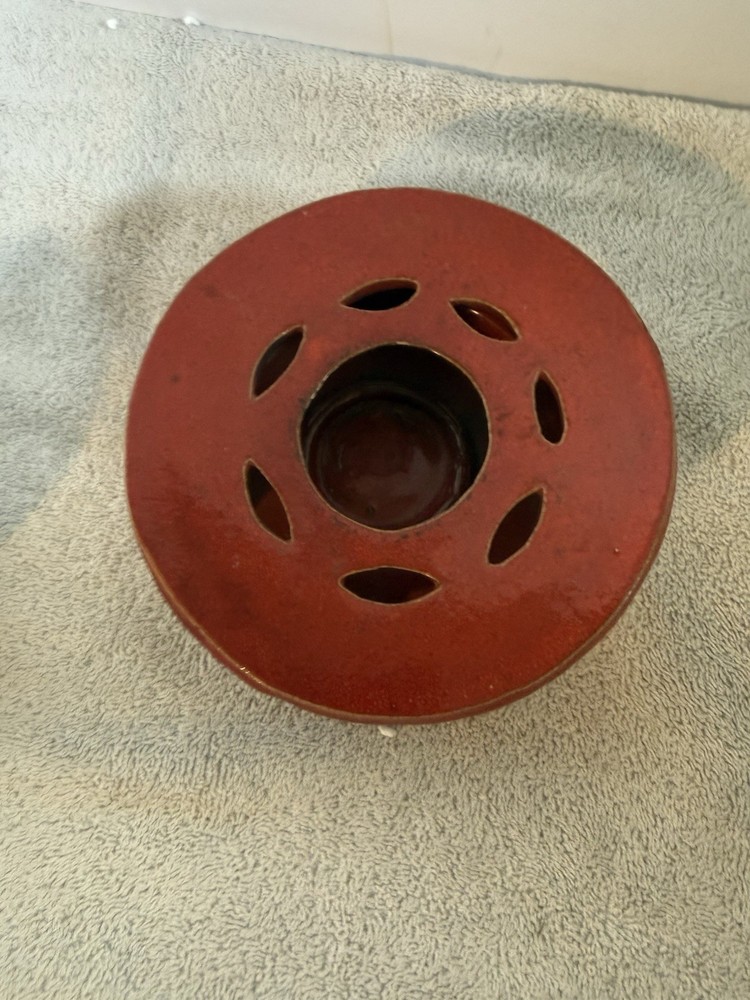 Vintage Gerlinde Parent Ceramic Red Incense Burner with Globe Top
