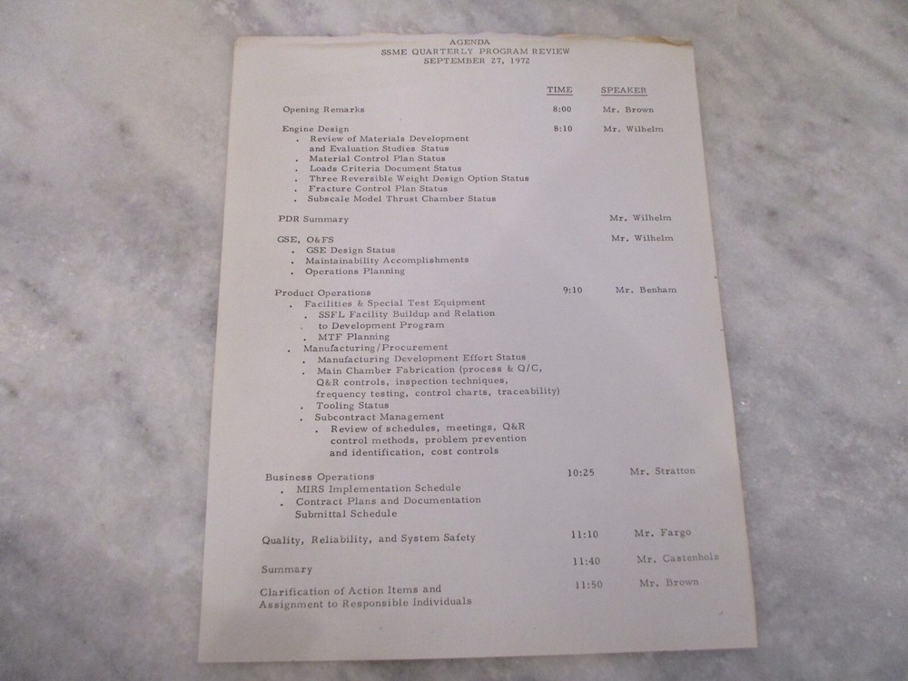 NASA/ROCKETDYNE SPACE SHUTTLE SSME ROCKET ENGINE DEVELOPMENT PROGRAM REVIEW-1972