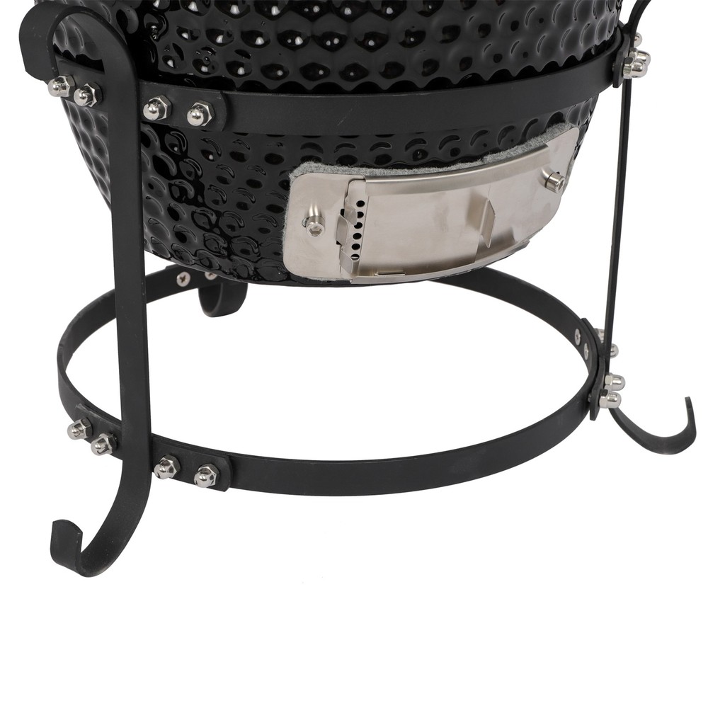 13in Round Ceramic Charcoal Grill Black