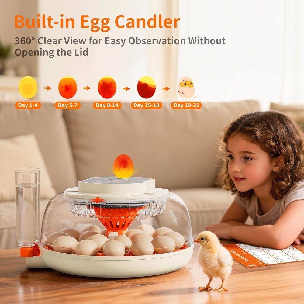 Precision Egg Incubator for 18 Eggs with Automatic Turning & Humidity Control