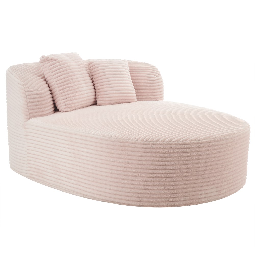 51.6" Sofa Bed Chaise Lounge Sofa Boneless Couch Compression Sofa Couch, Pink