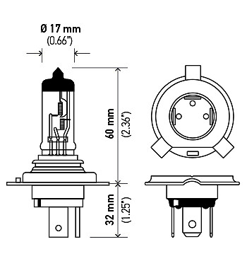 HELLA BULB 9003/HB2 12V 60/55W- 9003