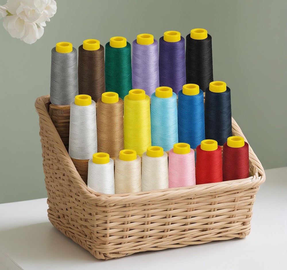 1800 Yards Serger Thread-Yellow, All Purpose Thread for Sewing, Serger Thread...