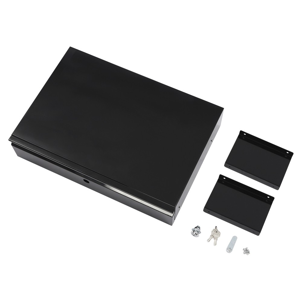 Sliding Pull-Out Drawer Under Desk Organizer with Lock for Office - Black