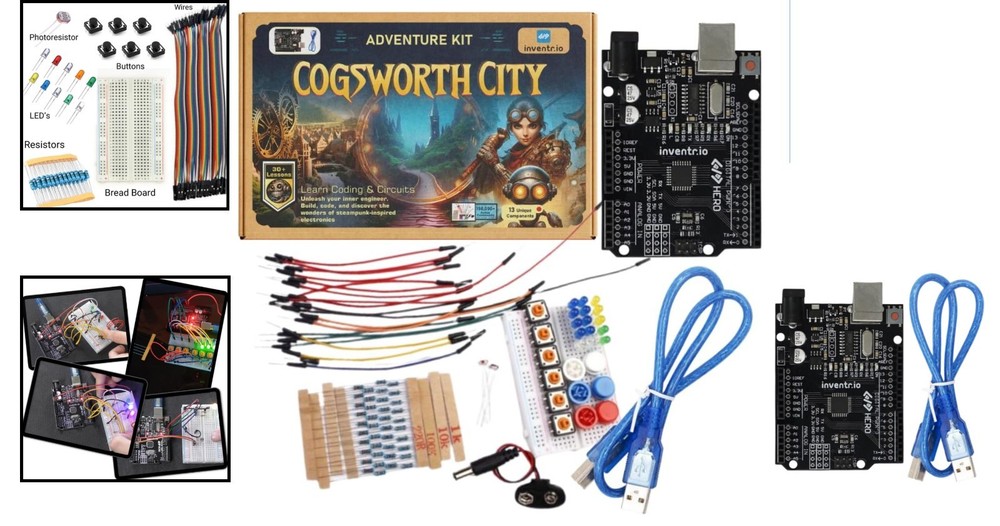 Cogsworth City Adventure Kit: Complete Beginner Electronics & Coding Experience