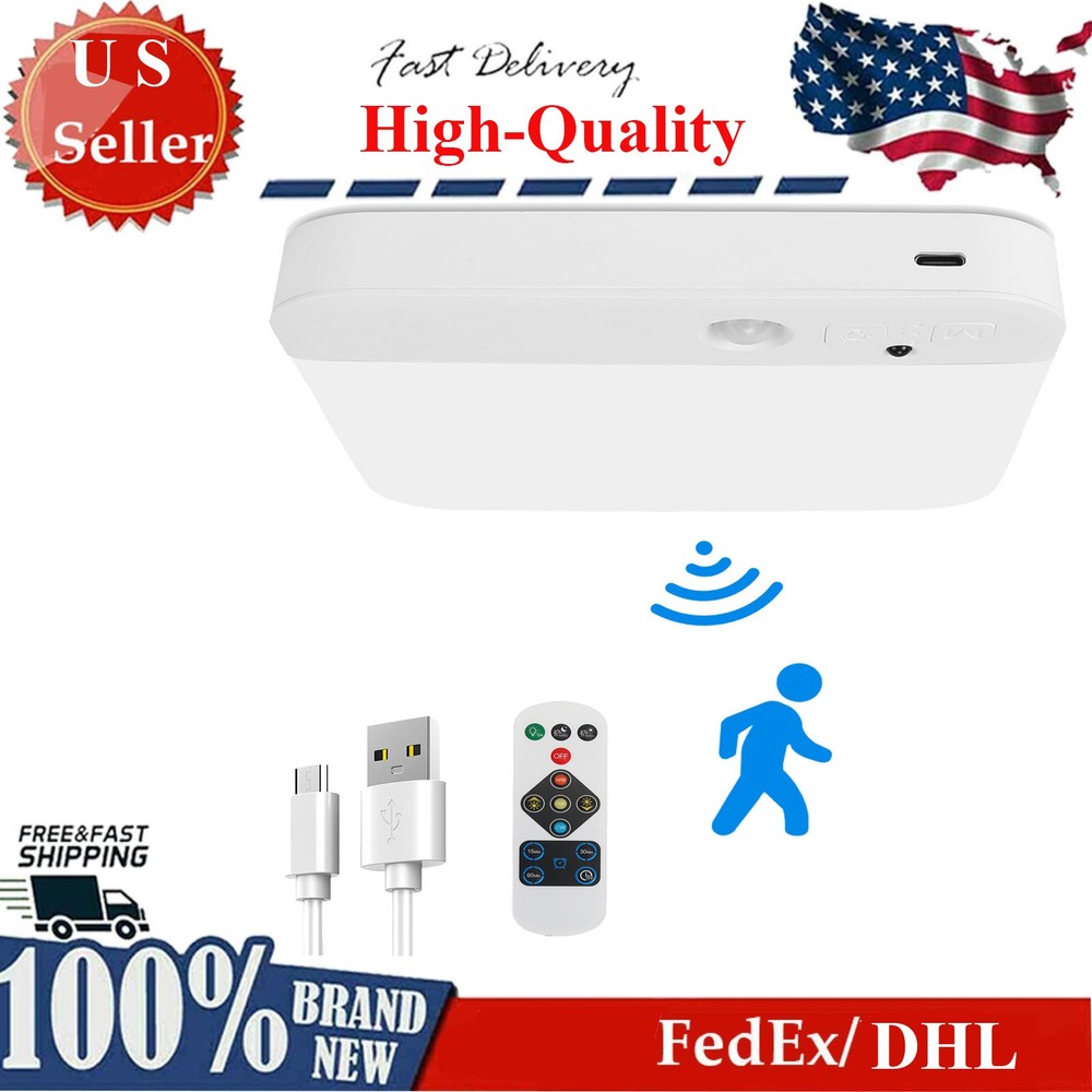 Motion Sensor Ceiling Light Remote Rechargeable Wireless Flush Mount