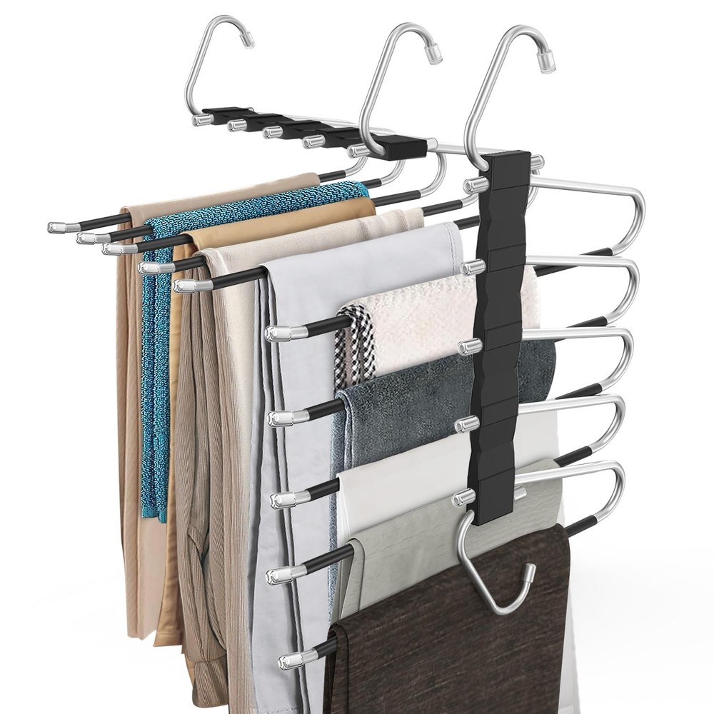 2 Pack Pants Hangers Space Saving Antislip Multifunctional Pants Rack Thickened