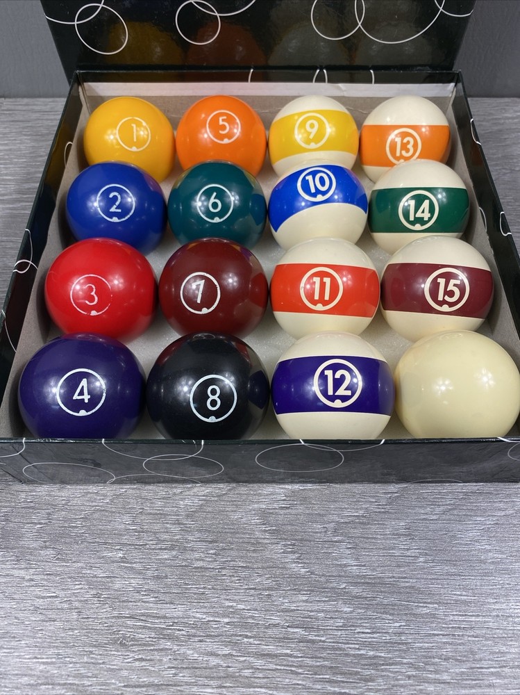 Aramith Continental Pool Balls Complete Set With Box 2-1/4” Billiards