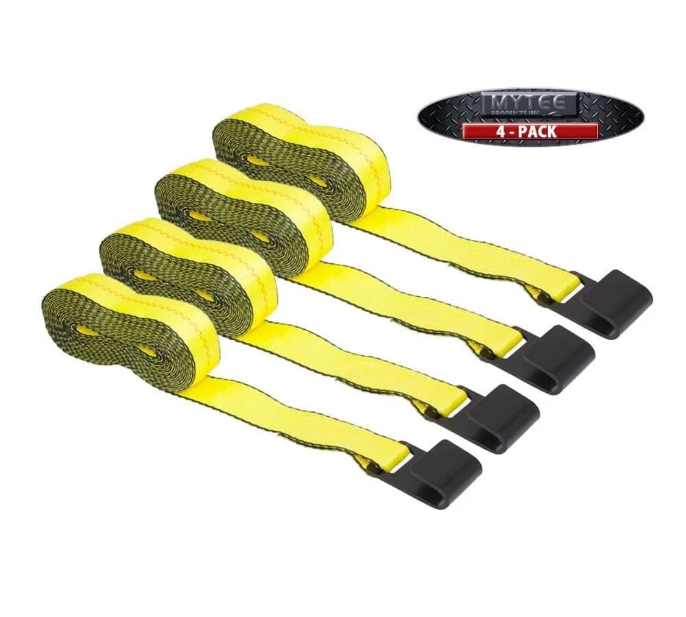 (4 Pack) 2" x 30' Winch Straps with Flat Hook