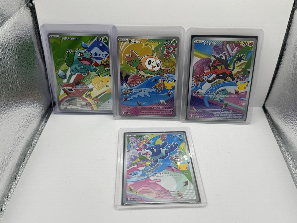 2026 Pokemon First Partner Illustration Partial Set Bulba Rowlet Litten Popplio