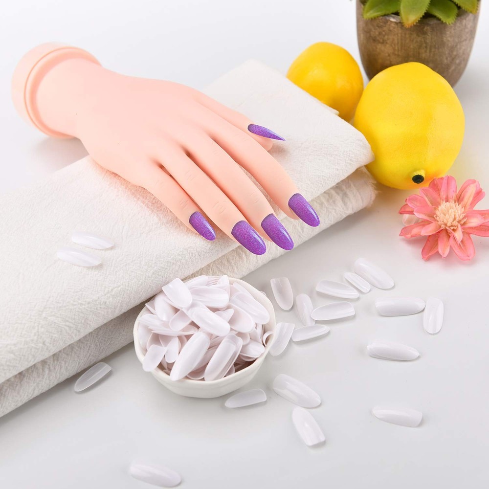 Nail Art Training Practice Hand Bendable Silicone Fake Hand